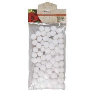 Set mit 80 Schneekugeln Ø 20 mm mit schillerndem Glitter