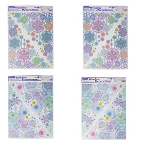 Vetrofania angeli soggetti sfere con glitter 30x42 cm 4 assortimenti