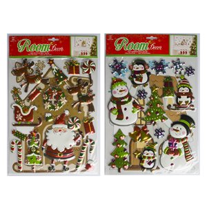 Wall sticker sagoma da decorare casine natalizie 35x27 cm 2 assortimenti