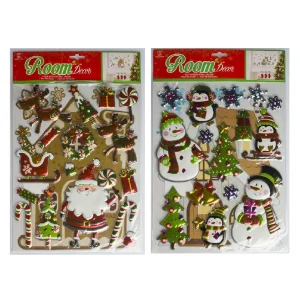 Wall sticker sagoma da decorare casine natalizie 35x27 cm 2 assortimenti