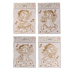 Vetrofania angioletti musicanti 15x18 cm 4 assortimenti