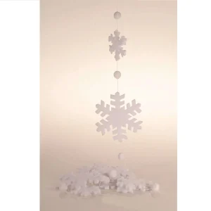 Ghirlanda fiocchi di neve in cotone 270 cm
