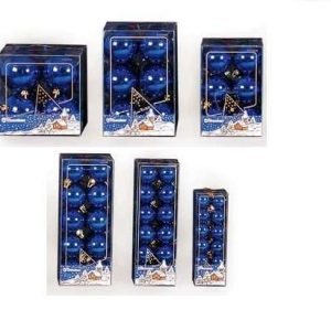 Ø 40 mm blaue metallisierte Kugeln in einem Etui