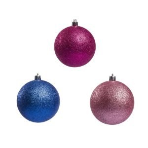 Glitzerkugel Ø 80 mm fuchsia blau cyclamen