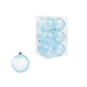 Lot de 12 sphères aigue-marine givrée Ø 60 mm