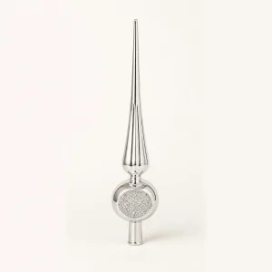 Puntale 30 cm metallo argento con incavo