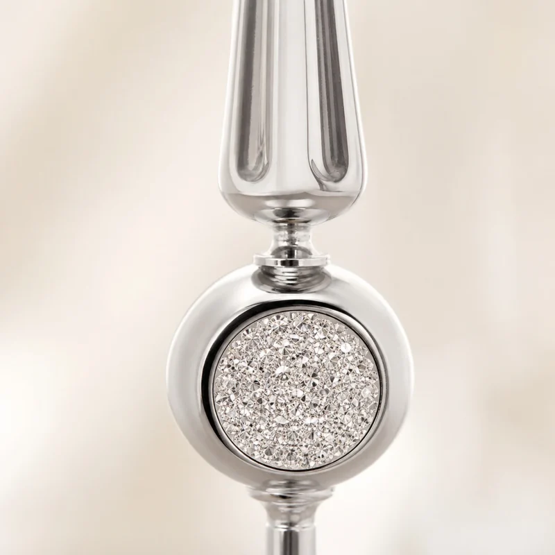 Puntale 30 cm metallo argento con incavo