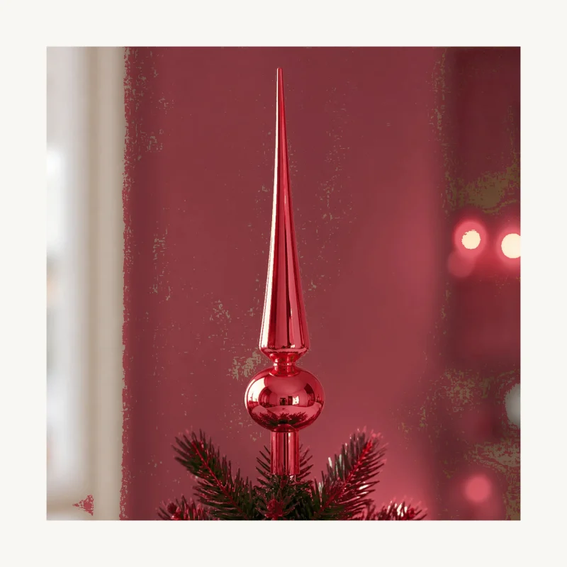 Puntale 30 cm rosso metallizzato