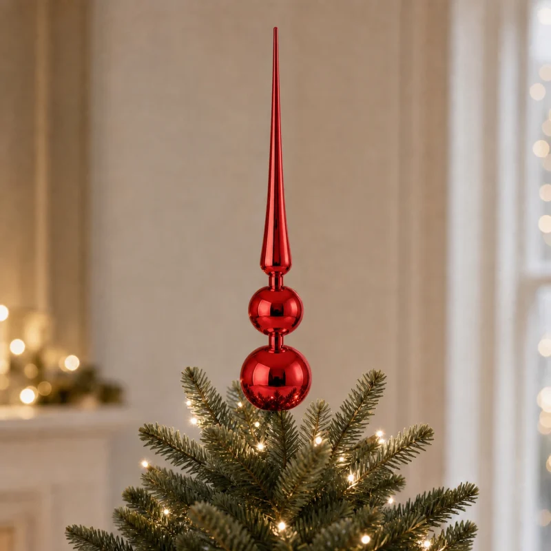Puntale 45 cm rosso metallizzato