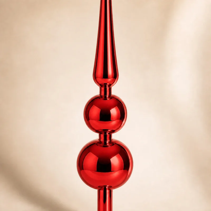 Puntale 45 cm rosso metallizzato