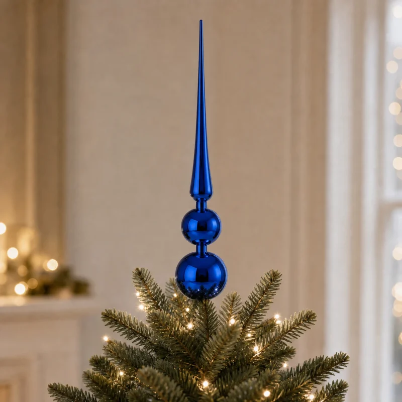 Puntale 45 cm blu metallizzato