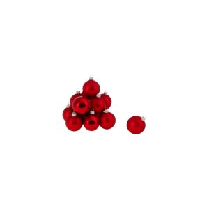 Set de 24 esferas de vidrio Ø 3 cm rojo satinado metalizado