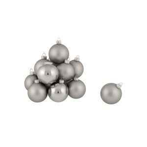 Set aus 24 Glaskugeln Ø 5 cm Silber