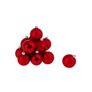 Lot de 24 boules en verre Ø 5 cm rouge