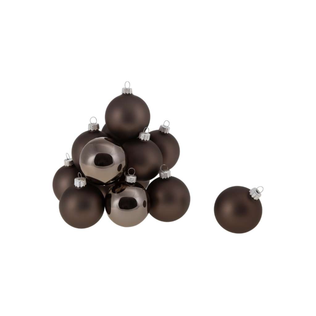 Set de 24 bolas de cristal Ø 5 cm marrón