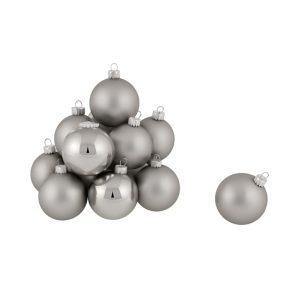 Set aus 24 Glaskugeln Ø 6 cm Silber
