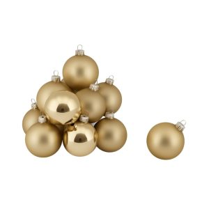 Set aus 24 Glaskugeln Ø 6 cm Champagner