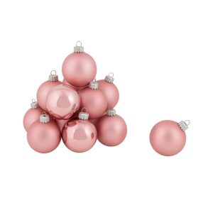 Set mit 24 Glaskugeln Ø 6 cm rosa