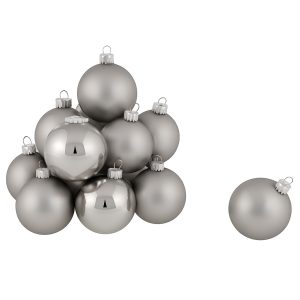 Set mit 20 Glaskugeln Ø 7 cm Silber