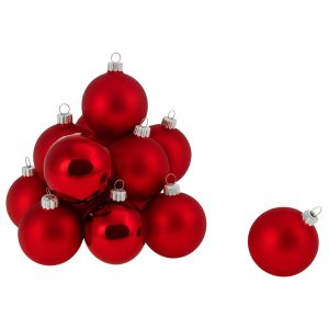 Set mit 20 Glaskugeln Ø 7 cm rot