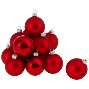 Set aus 12 Glaskugeln Ø 8 cm rot