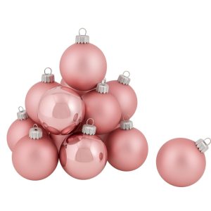 Set aus 12 Glaskugeln Ø 8 cm rosa