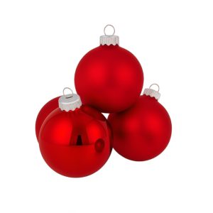 Set aus 4 Glaskugeln Ø 10 cm rot