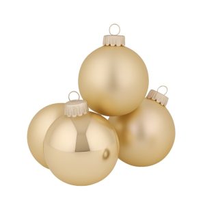 Set aus 4 Glaskugeln Ø 10 cm Champagner