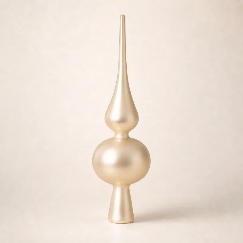 Puntale in vetro 20x6 cm champagne satinato metallizzato