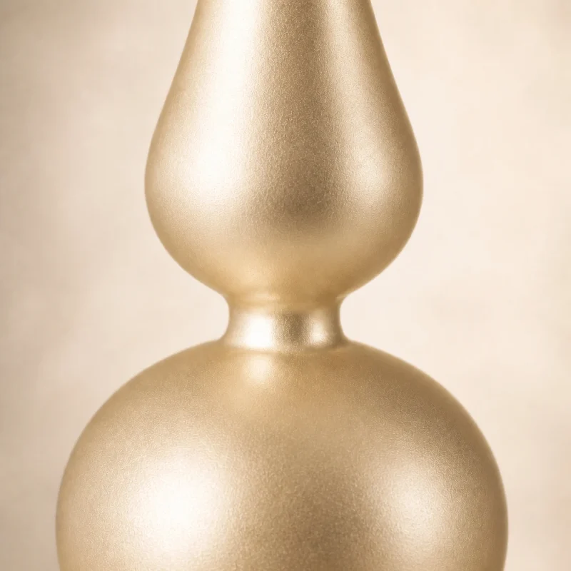 Puntale in vetro 20x6 cm champagne satinato metallizzato