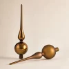 Puntale in vetro 20×6 cm bronzo satinato metallizzato