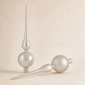 Puntale in vetro 20×6 cm gardena satinato metallizzato