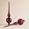 Puntale in vetro 20×6 cm marsala satinato metallizzato