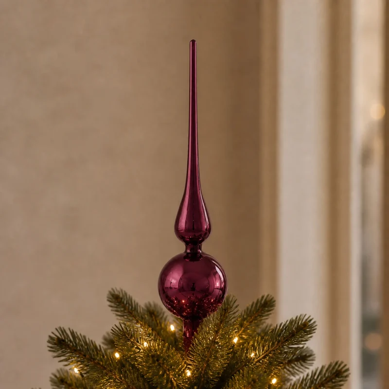Pointe de verre 20x6 cm marsala satin métallique