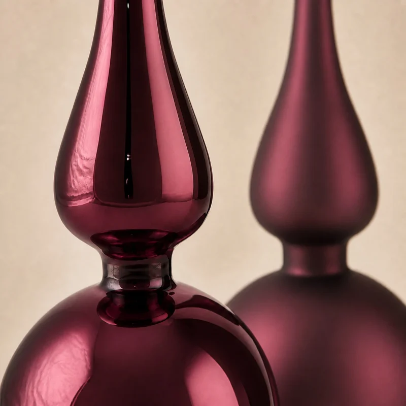 Pointe de verre 20x6 cm marsala satin métallique