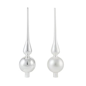 Embout en verre 26x6,5 cm argent satiné métallique