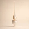 Puntale in vetro 26×6,5 cm champagne satinato metallizzato