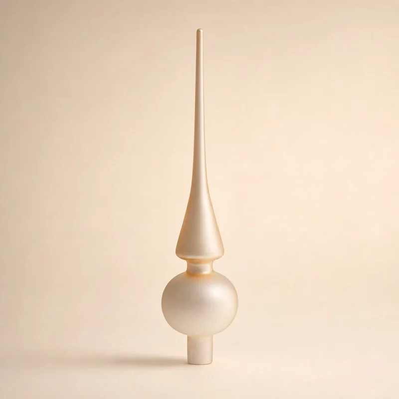 Puntale in vetro 26x6,5 cm champagne satinato metallizzato