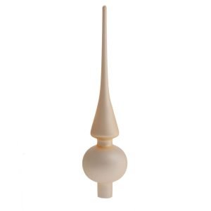 Perle de verre 26x6,5 cm champagne satiné métallisé
