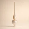 Puntale in vetro 30×7 cm champagne satinato metallizzato