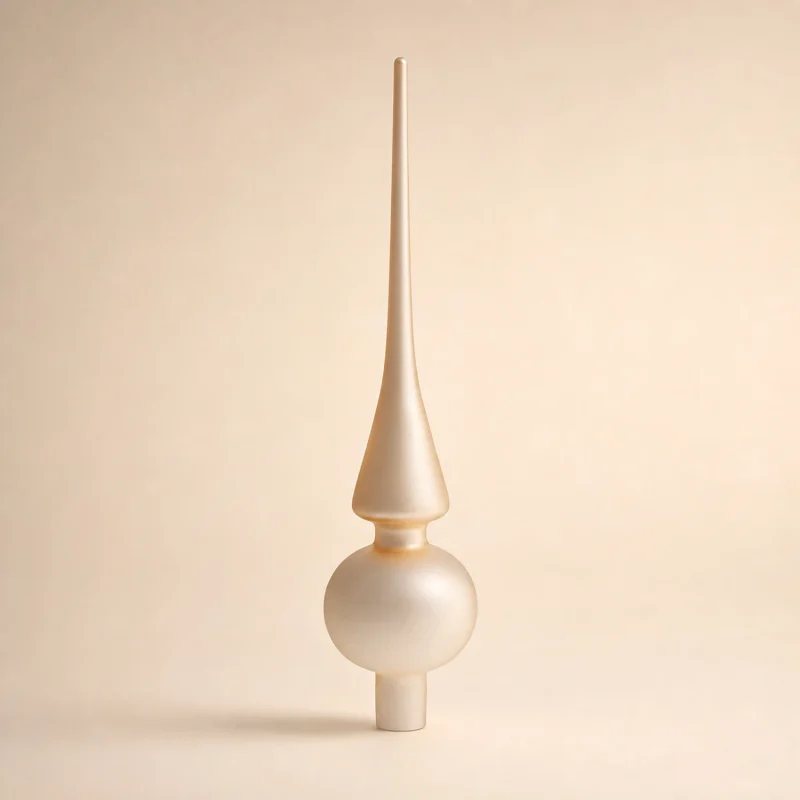 Puntale in vetro 30x7 cm champagne satinato metallizzato