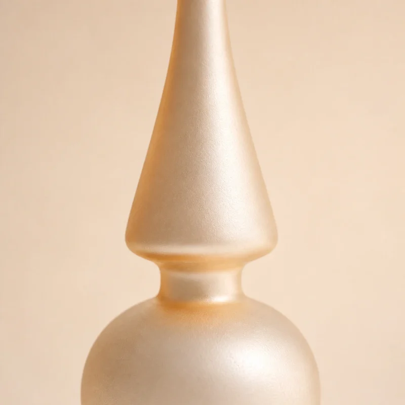 Puntale in vetro 30x7 cm champagne satinato metallizzato