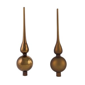 Puntale in vetro 30x7 cm marrone satinato metallizzato