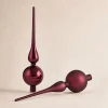 Puntale in vetro 30×7 cm marsala satinato metallizzato