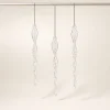 Set 3 Decorazioni per l’Albero in Vetro Ghiaccioli Spiro con Glitter, h cm 17