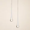 Set 2 Gocce Iridescenti Bianche in Vetro h 25 cm