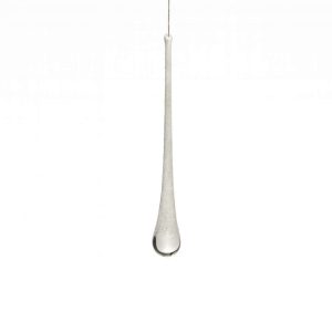 Juego de 2 Gotas de Vidrio Iridiscente Blanco h 25 cm