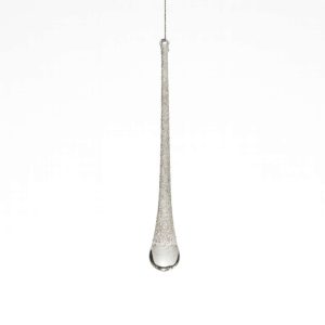 Set 2 gota iridiscente plata h 25 cm