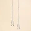 Set 2 goccia iridescente argento h 35 cm