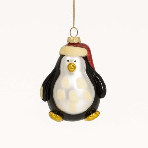 Set de 4 Papás Noel de cristal h 8 cm